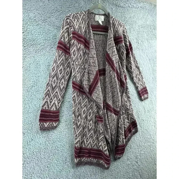 Ruby Moon Women's Medium Long Knit‎ Cardigan Open Front Southwestern Pattern - Picture 4 of 12